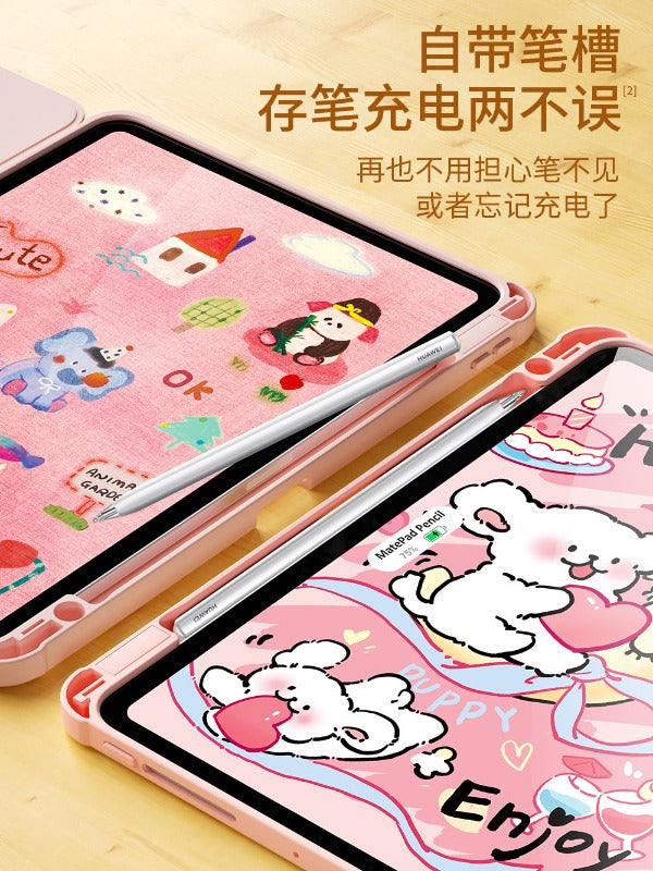 For Huawei matepadair protective case 2025 matepad11 tablet case padse with pen slot pro12.2 rotation 2023 all-inclusive 115s soft light version acrylic 2 cute cat Tablet Accessories