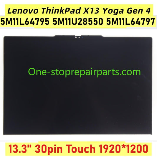 13.3" FHD+ WUXGA 1920x1200 EDP1.4 LCD Touch Screen Assembly for Lenovo ThinkPad X13 Yoga Gen 4 5M11L64795 5M11U28550 5M11L64797 Lenovo laptop repair parts