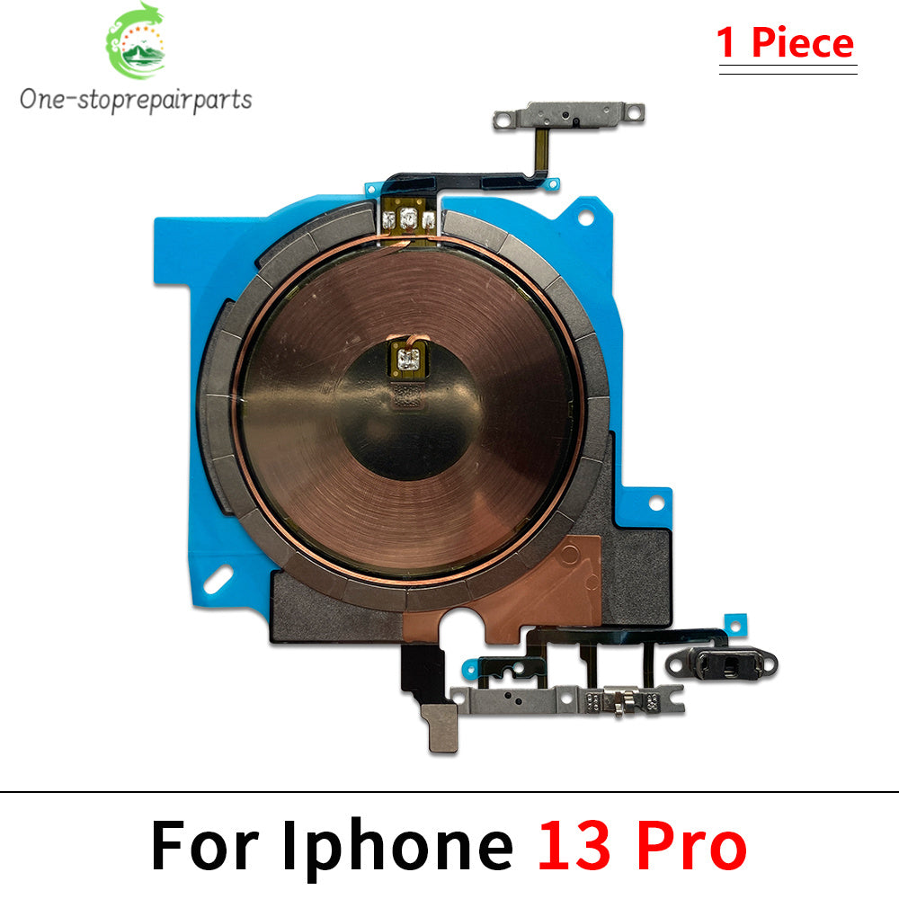 Wireless Charging Coil Sticker With Power Volume Flex Cable For iPhone 11 12 13 14 15 Pro Max Wireless Charger Panel iPhone phone repair parts