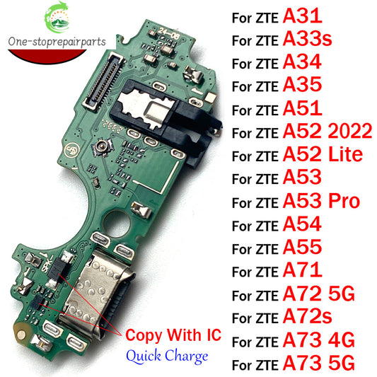 10Pcs, Dock Connector Micro USB Charger Charging Port Flex Cable For ZTE A31 A33s A34 A35 A51 A52 A53 A54 A55 A71 A72 A73 4G 5G ZTE phone repair parts