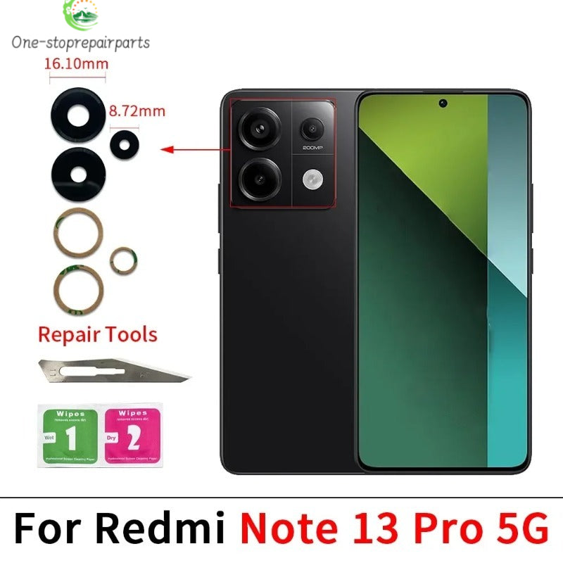 New Camera Glass Rear Back Camera glass Lens For Redmi Note 10 10s 11 12 13 Pro Plus 4G 5G With Glue Adhesive Redmi phone repair parts