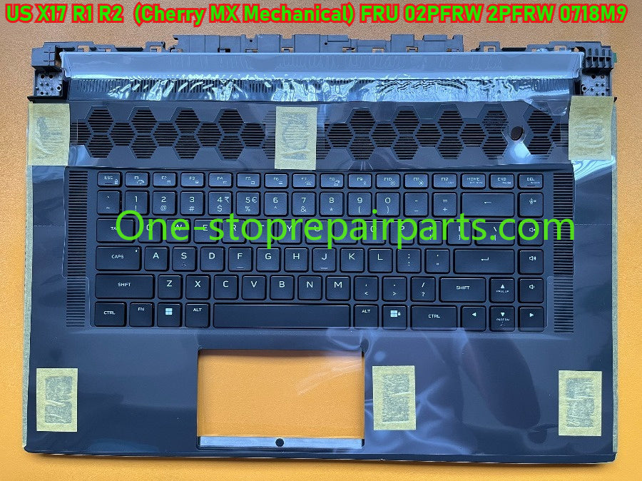 US Palmrest keyboard assembly for Dell Alienware  X17 R1 R2 Per-Key RGB Cherry MX Mechanical FNJR0 346YC 8NH0R  02PFRW 2PFRW 0718M9 upper case topcase keyboard assembly Dell Laptop repair parts