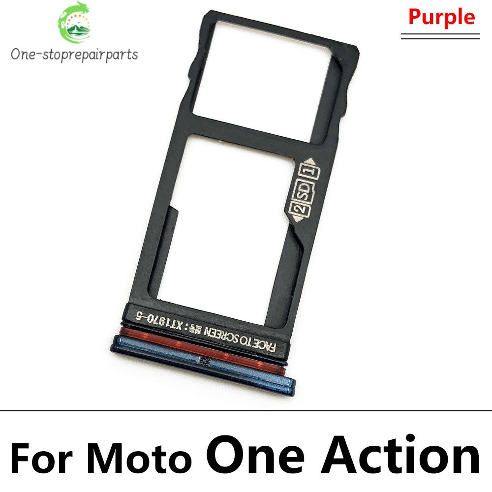 New SiM Tray For Motorola Moto One Macro Action Zoom Hyper Fusion Plus SIM Card Slot SD Card Tray Holder Adapter Motorola phone repair parts