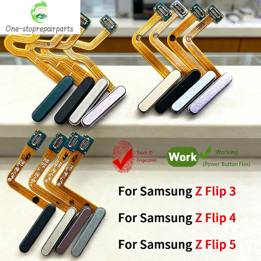 Fingerprint Home Button Fingerprint Menu Return Key Recognition Sensor Flex Cable For Samsung Z Flip 3 4 5 5G Samsung phone repair parts