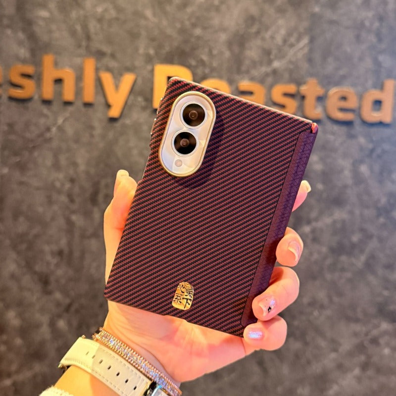 Magnetic suction [Kevlar pattern] suitable for Samsung ZFold8 Ultra folding mobile phone case galaxy zfold8ultra heart world carbon fiber pattern double central axis all-inclusive anti-drop protective case Phone accessories