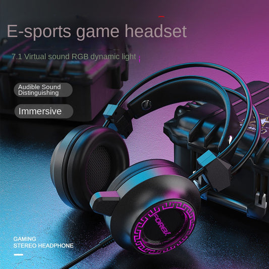 Accessories Headset Luminous Headset FVG93 Wired Wired Headset Desktop Computer Gaming Luminous Gaming Headset