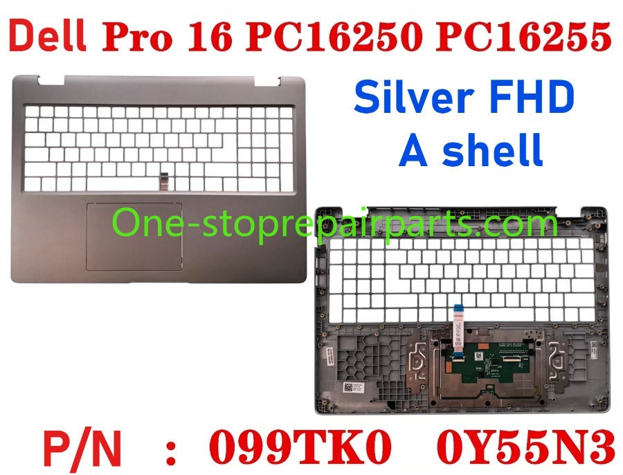 Cover case for Dell Pro 16 PC16250 PC16255 0D45TN 04TV1R 0FJ6FY 02XHM1 099TK0 02882N 0HNP7J 02XHM1 0GJX2F 0C8CKC 0964DF 0DR9PF 0HHMCK 0F9V30 0388WT 0H3K5C 0HR42X 01378G Lcd back housing bezel palmrest bottom lower cover hinge Dell laptop repair parts
