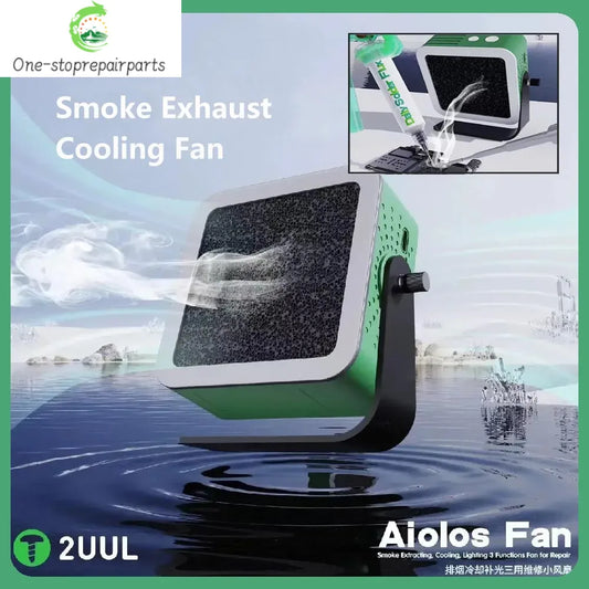 2UUL Aiolos Smoke Extracting Fan with Cooling Lighting 3 in 1 for Mobile Phone Macbok Motherboard IC Chip Soldering Maintenance Professional Repair Tools
