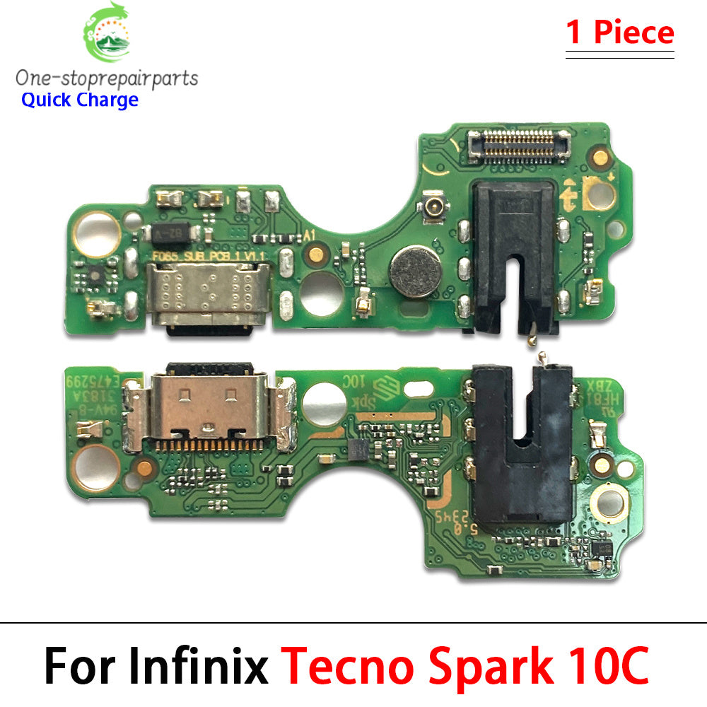 New USB Charge Port Dock Connector Charging Board Flex Cable For Tecno Spark 5 6 Air 7 7T 8 8C 8P 8T 10C 9 20 Pro Go 2022 2023 Tecno phone repair parts