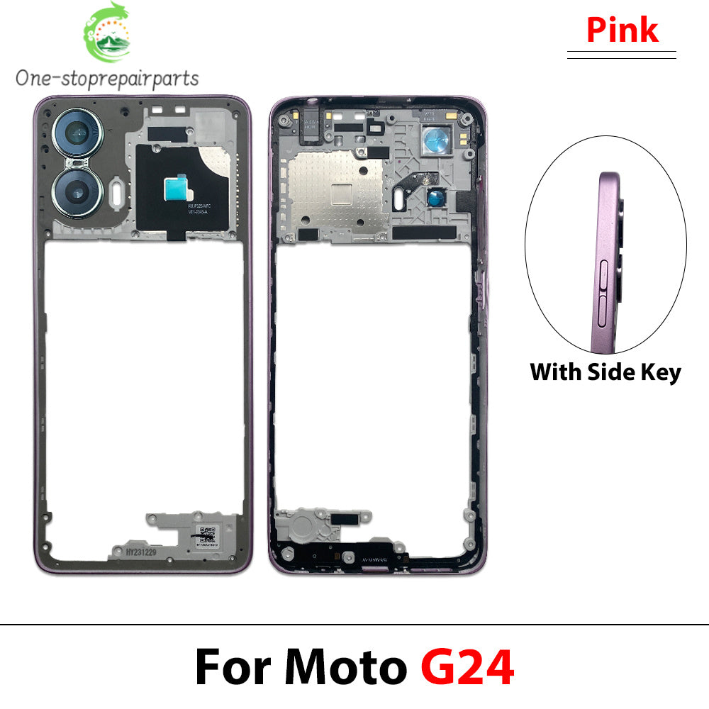 New Middle Frame For Motorola Moto G04 G14 G24 G34 G54 G84 Door Housing Bezel Repair Parts Motorola phone repair parts