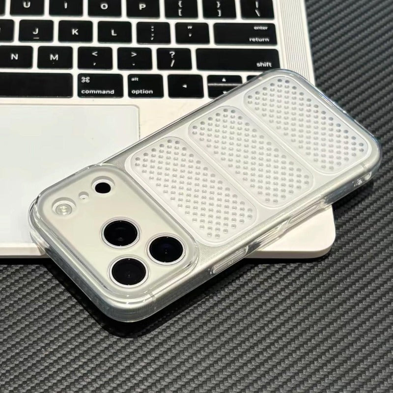 Honeycomb seconds become larger windows for iPhone 17promax seconds become 18pro same color mobile phone case iPhone16 ultra-thin soft case anti-drop 15pro ice through heat dissipation case Phone accessories