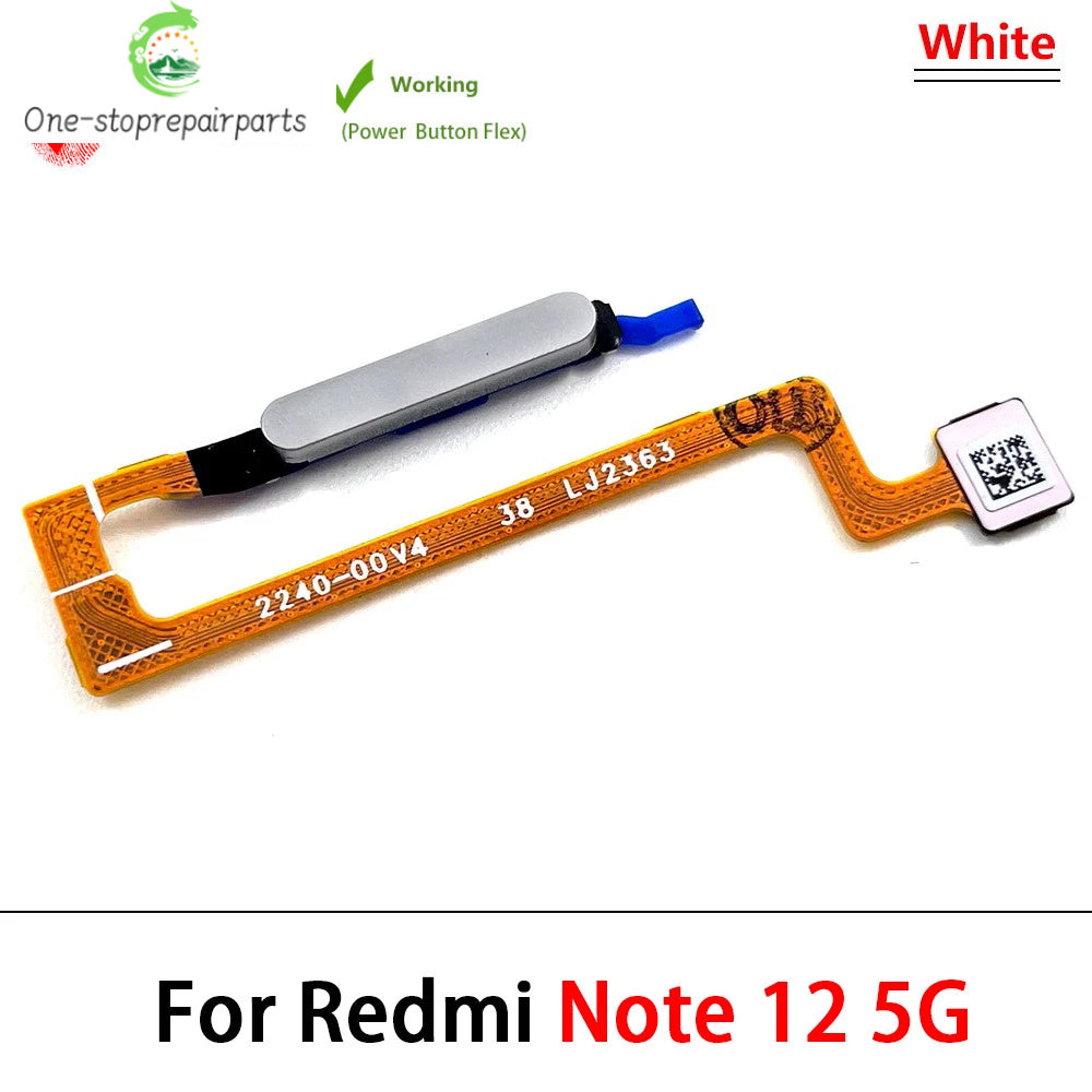 For Xiaomi Redmi Note 12 Pro Plus 4G 5G Home Button Fingerprint Sensor Flex With Power Key Button Flex Cable  Xiaomi  Xiao mi phone repair parts