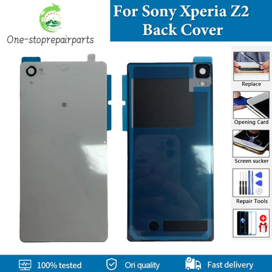 AAA+ Quality New Back Cover For Sony Xperia Z2 Rear Door Battery D6503 D6502 SO-03F Back Housing Case With Logo Replacement Sony phone repair parts