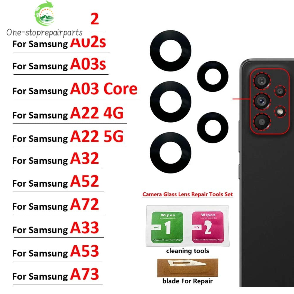 Back Rear Camera Glass Lens With Adhesive For Samsung A02 A02s A03 Core A03s A22 4G 5G A32 A52 A72 A33 A53 A73 Samsung phone repair parts