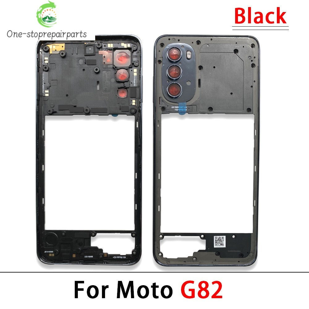 10Pcs， For Motorola For Moto G22 G42 G52 G82 G84 Middle Housing Cover Frame Bezel with Lens Glass Frame Parts Motorola phone repair parts