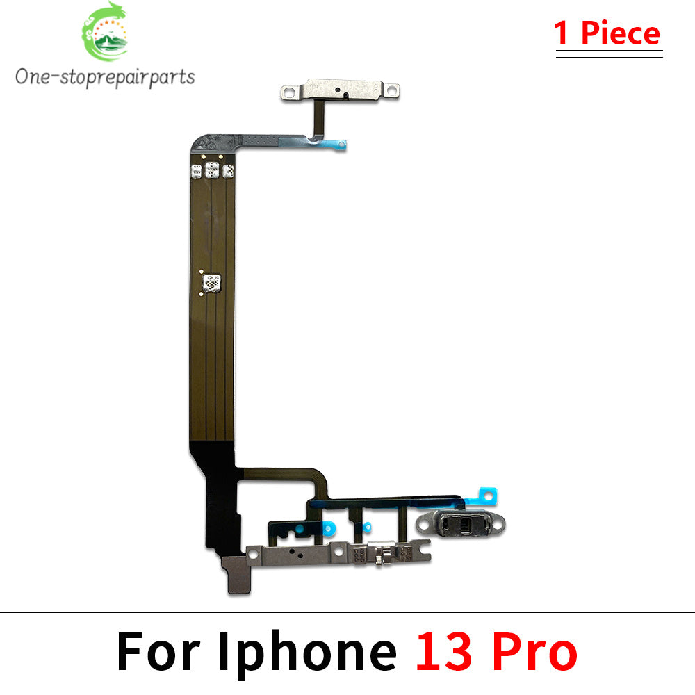 New For iPhone 13 14 15 Pro Max Mini Plus Power Volume Buttons Key Switch Flex Cable With Metal Material Replacement Parts iPhone phone repair parts