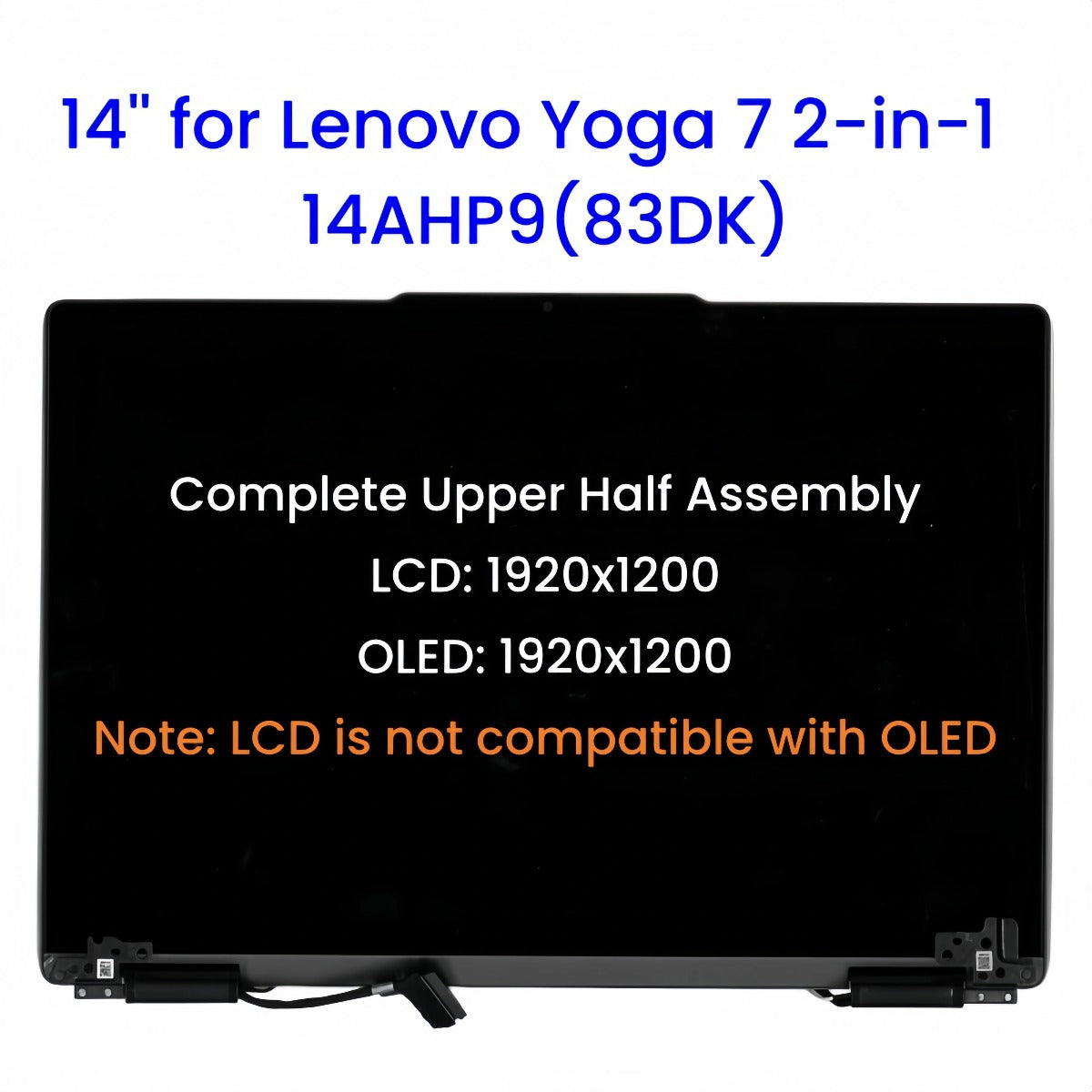 14-inch for Lenovo Yoga 7 2-in-1 14AHP9 Type 83DK Complete Upper Half Touch Screen Assembly Replacement Lenovo laptop repair parts