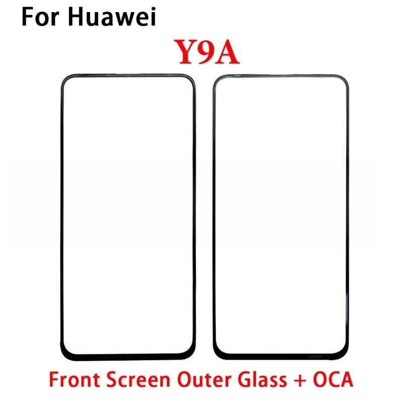 Screen Front Outer Glass+OCA For Huawei Y6P Y7A Y7P Y8P Y8s Y9A Y9s Y9 Prime 2019 P30 P40 Lite E 5G Screen Touch Panel Glass Huawei phone repair parts