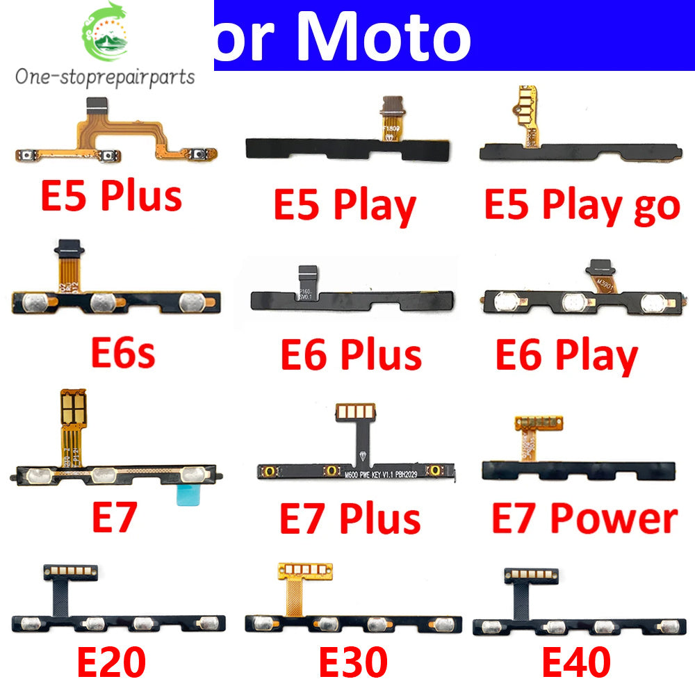 Power On Off Button Volume Side Key Flex Cable For Motorola Moto E13 E22 E32 E5 E6 E6s E7 Plus Power Play Go E20 E30 E40 Motorola phone repair parts