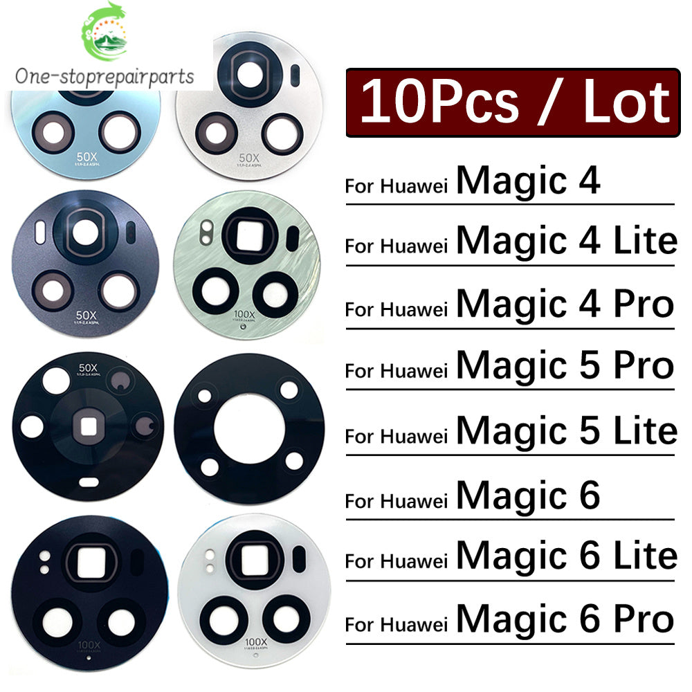 10Pcs, New For Huawei Honor Magic 4 5 6 Lite Pro 5G Camera Glass Lens Back Rear Camera Glass Lens with Adhesive Huawei phone repair parts