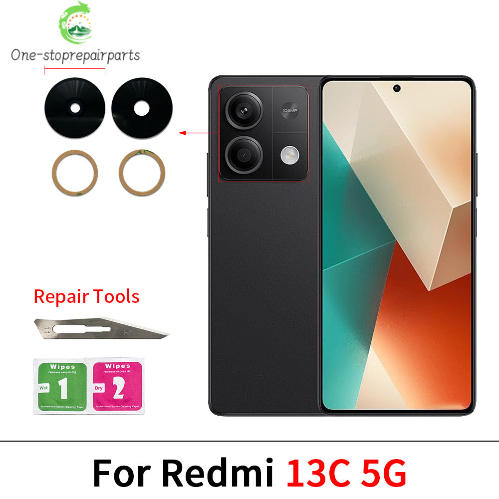 Rear Camera Glass Lens For Xiaomi Redmi 6 6A 7 7A 8 8A 9 9A 9C 9T 10 10A 10C 12 12C 13 13C 4G 5G Camera Glass Replacement Parts Xiaomi  Xiao mi phone repair parts