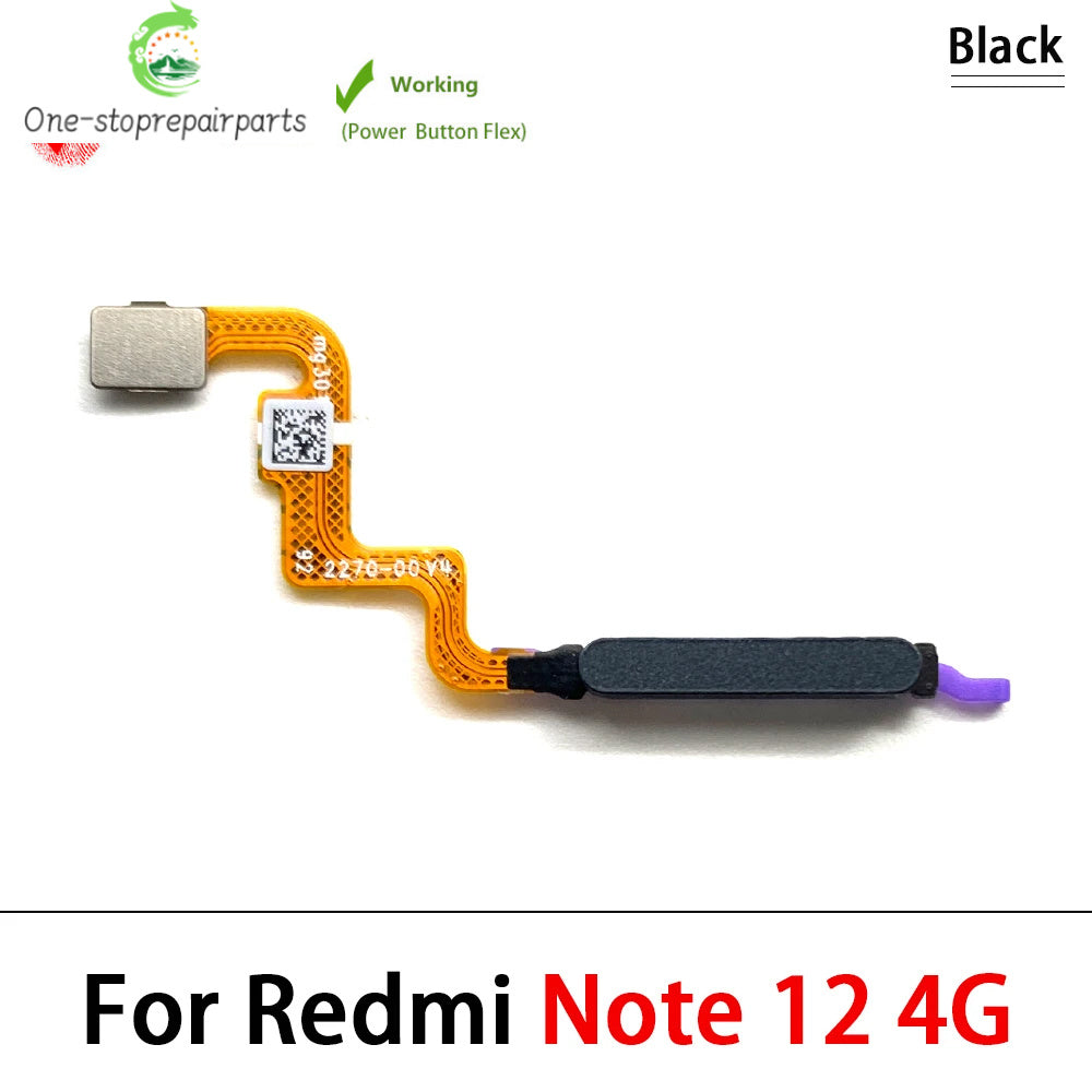 For Xiaomi Redmi Note 12 Pro Plus 4G 5G Home Button Fingerprint Sensor Flex With Power Key Button Flex Cable  Xiaomi  Xiao mi phone repair parts