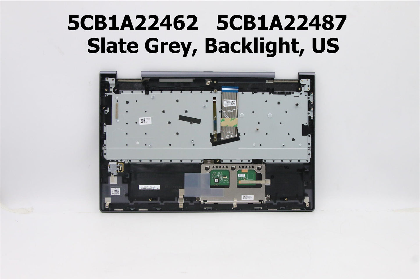 C-Cover with keyboard for Lenovo ideapad Yoga 7-15ITL5 5CB1A22431 5CB1A22456 Dark Moss 5CB1A22462 5CB1A22487 Slate Grey Backlight, US palmrest topcase keyboard
