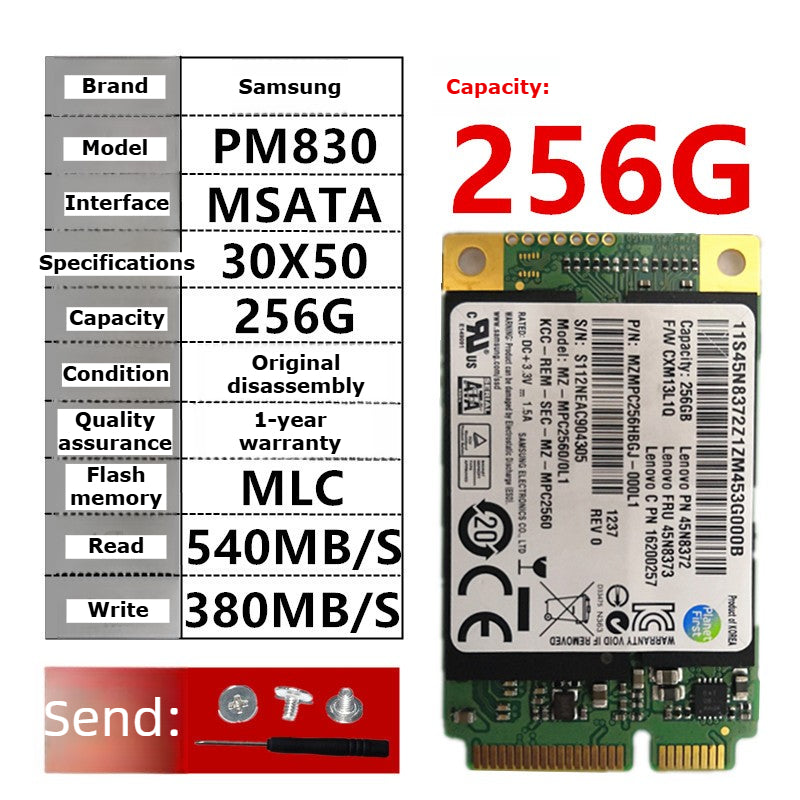 Laptop SSD for Samsung PM851 128G 256G 512G MSATA  TLC  MLC  64G 32G Toshiba Hynix Kingston Micron SanDisk solid state disk