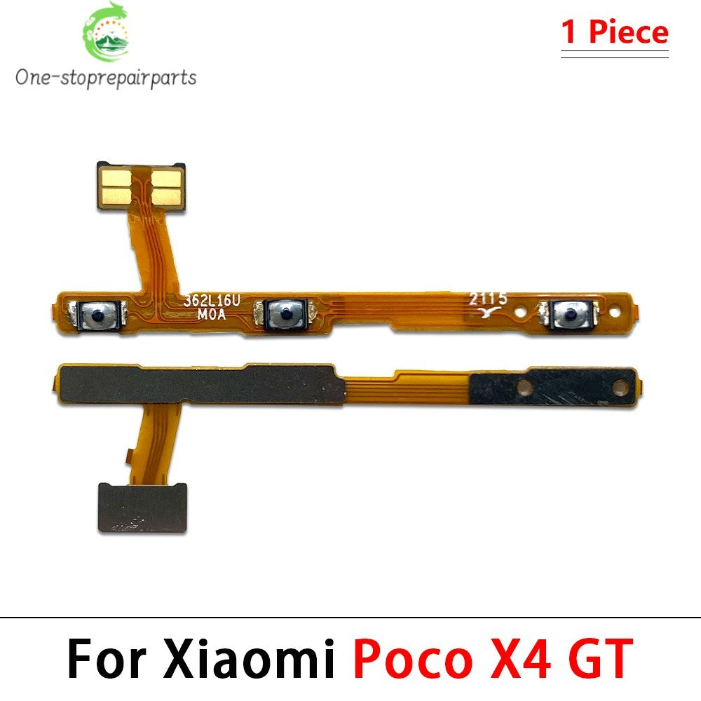 10Pcs, Power On Off Volume Side Button Key Flex Cable For Xiaomi Poco F4 F5 M3 M4 X3 X4 X5 X6 Pro 4G 5G GT Xiaomi  Xiao mi phone repair parts