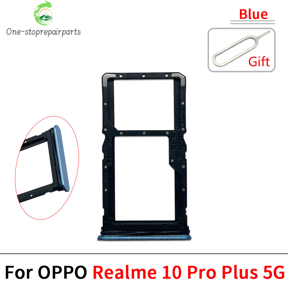 10Pcs, Micro Nano SIM Card Holder Tray Slot Holder Adapter Socket For OPPO Realme 10 10s 11 12 Pro Plus 4G 5G Realme phone repair parts