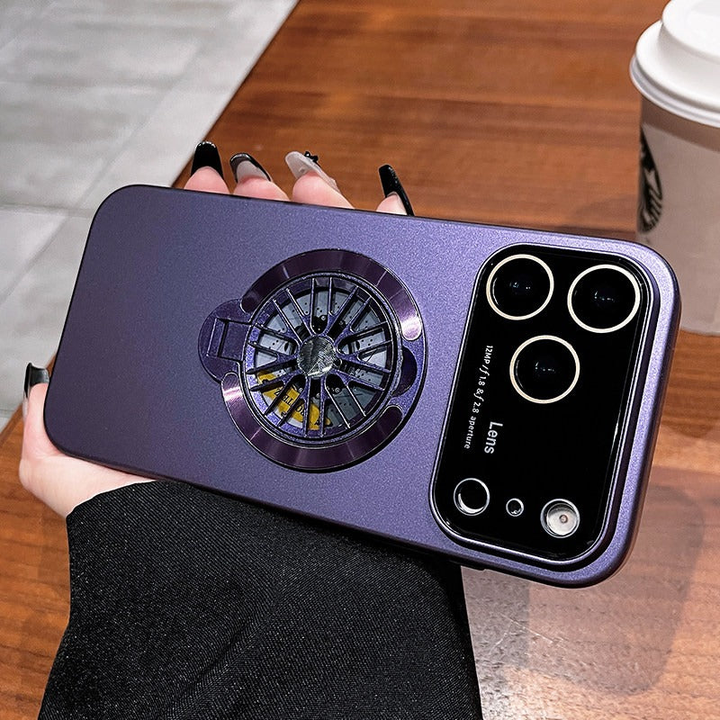 Unzip gyro for iPhone 17promax mobile phone case New iPhone16 protective case Frosted 17Air lens All-inclusive anti-drop ultra-thin 360 magnetic suction bracket Men's and women's hard case Phone accessories