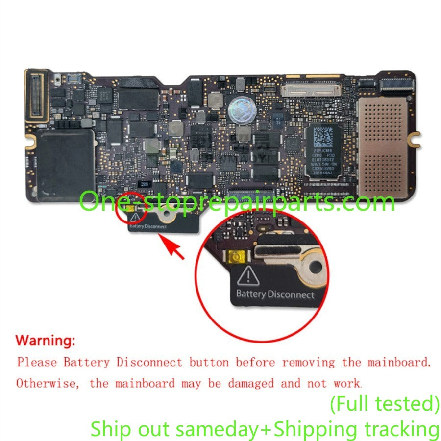 For Apple Macbook air 12” A1534 2015 2016 2017  1.1 1.2 1.3 8G 16G 256GB 512GB  820-00045-A 820-00244-A 820-00687-A  logic board motherboard