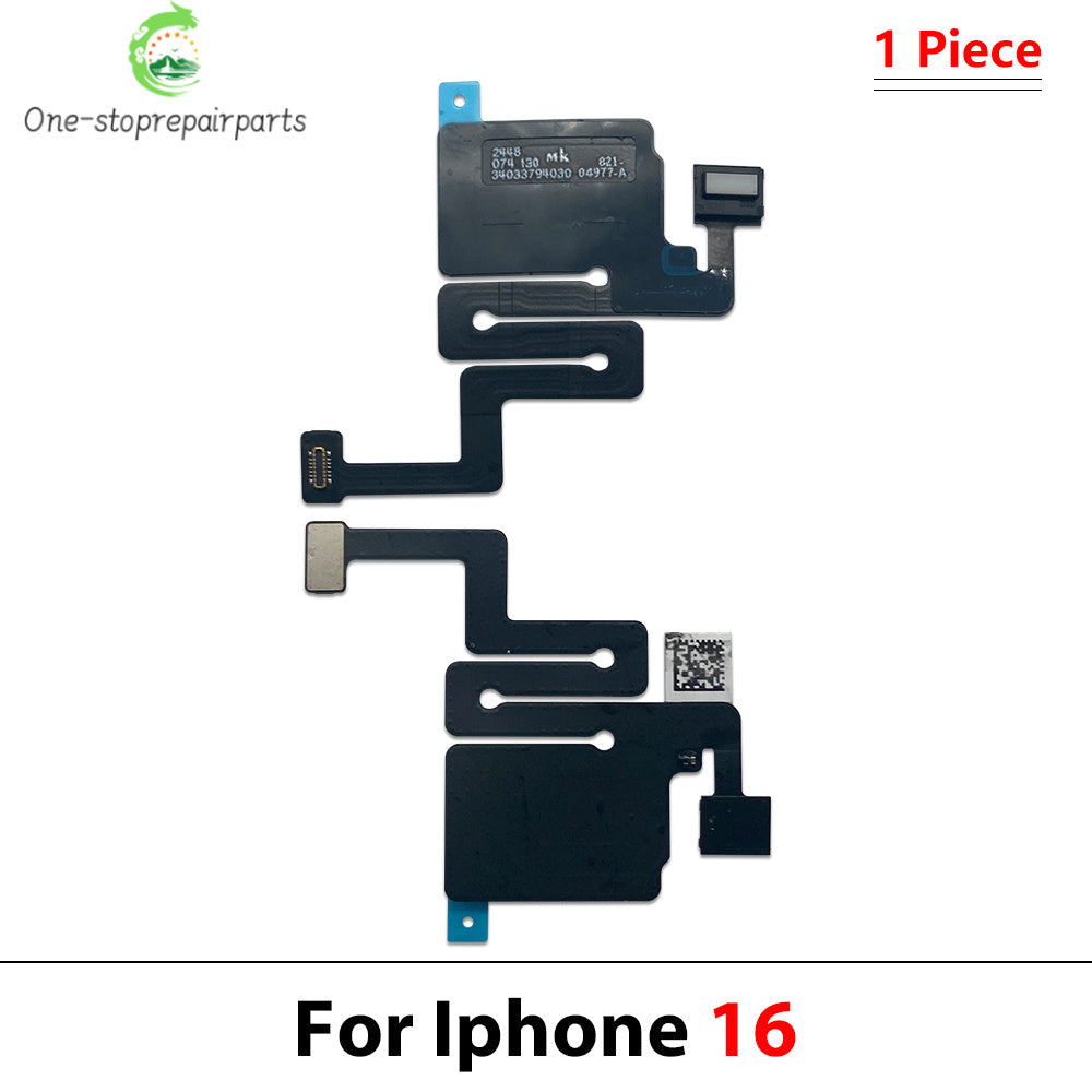 10Pcs, Earpiece Proximity Light Sensor Face Recognition Function Ribbon Flex Cable For IPhone 13 14 15 16 17 Pro Max Plus Mini iPhone phone repair parts
