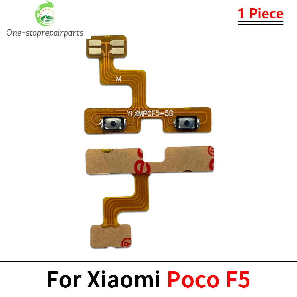 10Pcs, Power On Off Volume Side Button Key Flex Cable For Xiaomi Poco F4 F5 M3 M4 X3 X4 X5 X6 Pro 4G 5G GT Xiaomi  Xiao mi phone repair parts