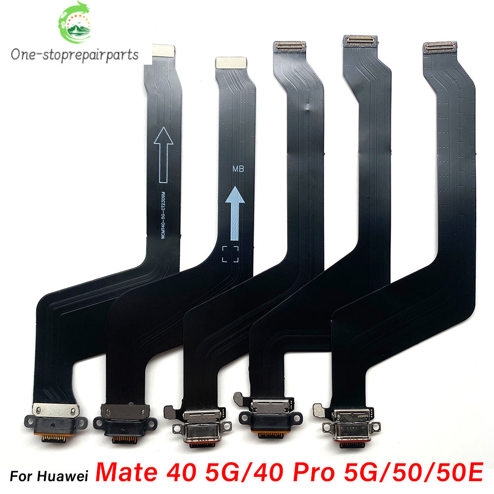 10Pcs, USB Charging Port Dock Charger Plug Connector Board Flex Cable For Huawei Mate 40 50 50E 60 Pro P50 P60 P50E Pura 70 Pro Huawei phone repair parts