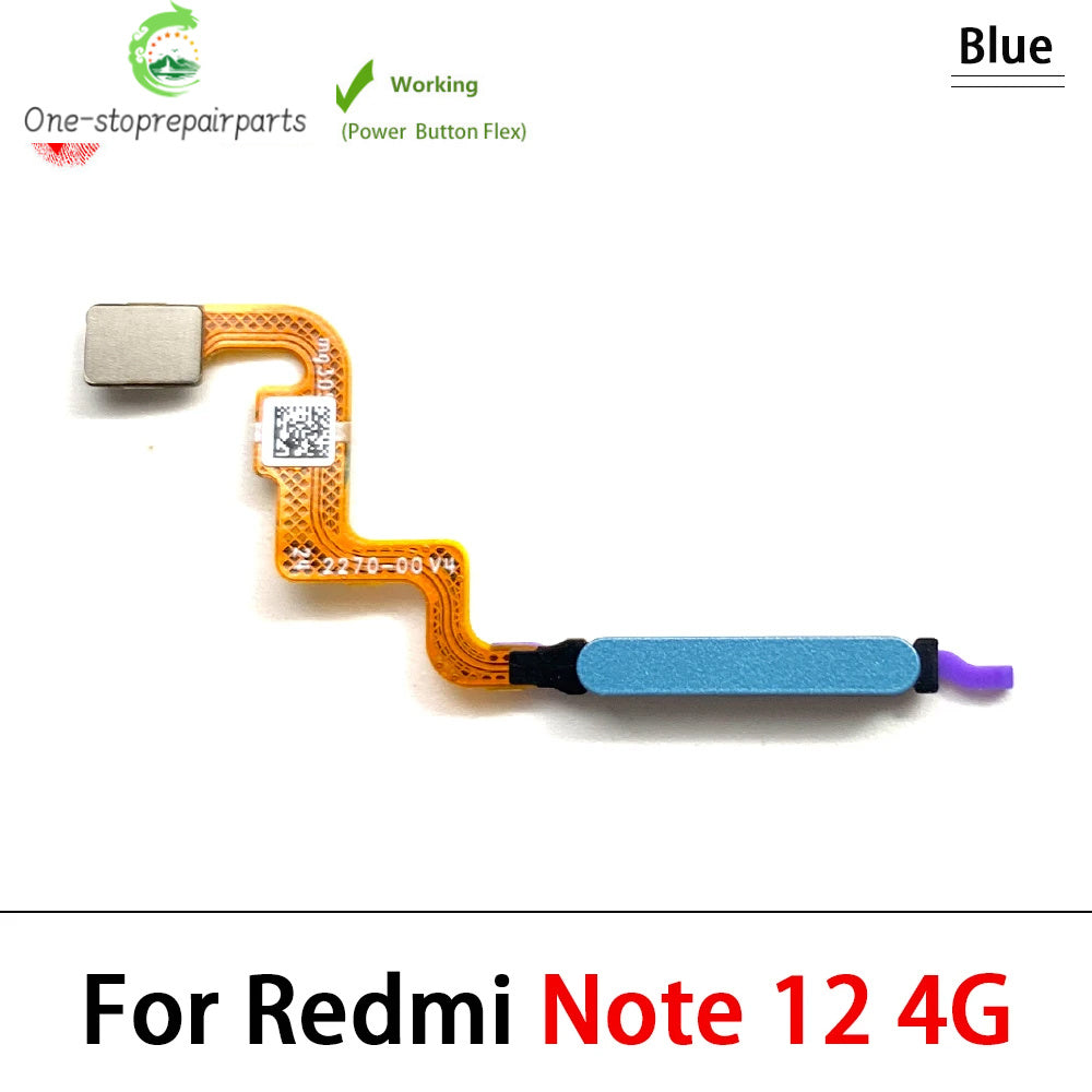 For Xiaomi Redmi Note 12 Pro Plus 4G 5G Home Button Fingerprint Sensor Flex With Power Key Button Flex Cable  Xiaomi  Xiao mi phone repair parts