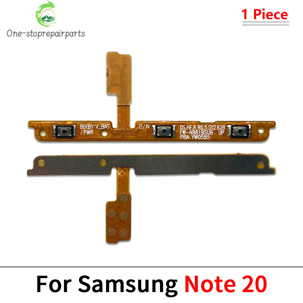 10Pcs, Volume Button Power Switch On Off Button Flex Cable For Samsung Note 10 Plus Lite Note 20 Ultra S20 S21 S23 Fe Samsung phone repair parts