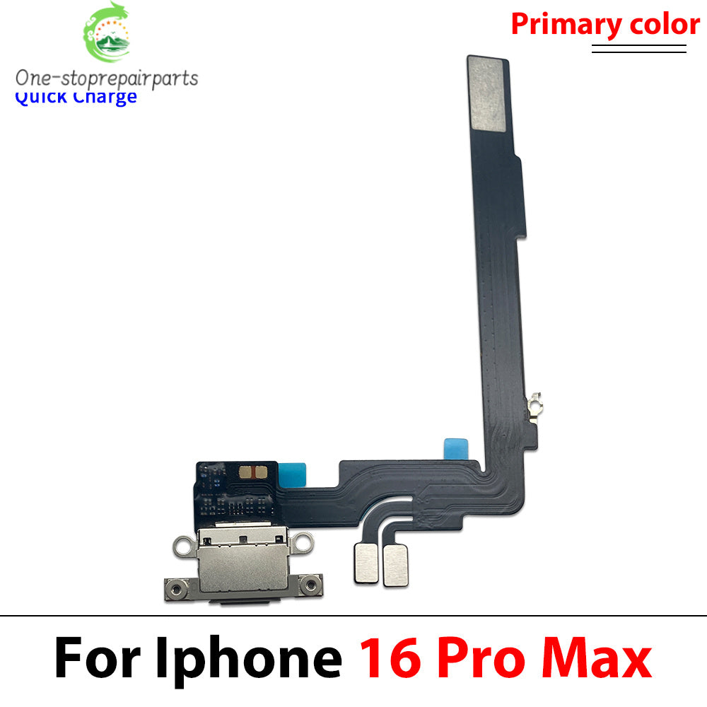 New For iPhone 16 Pro Max Plus USB Micro Charger Charging Port Dock Connector Microphone Board Flex Cable iPhone phone repair parts