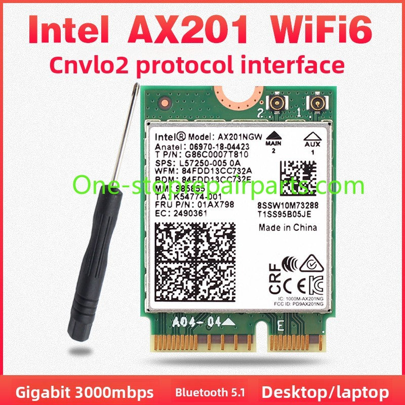 Laptop computer Wifi Card for Intel 9560NGW AX203NGW AX201NGW AX211NGW  Killer1675I 1650I 1550I 9462 9461NGW CNVio IPEX4 WIFI6E Wi-Fi 6E Bluetooth 5.3 Wireless Card