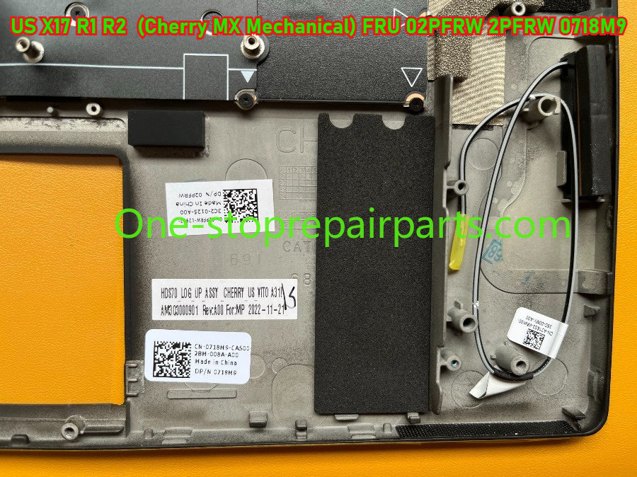 US Palmrest keyboard assembly for Dell Alienware  X17 R1 R2 Per-Key RGB Cherry MX Mechanical FNJR0 346YC 8NH0R  02PFRW 2PFRW 0718M9 upper case topcase keyboard assembly Dell Laptop repair parts