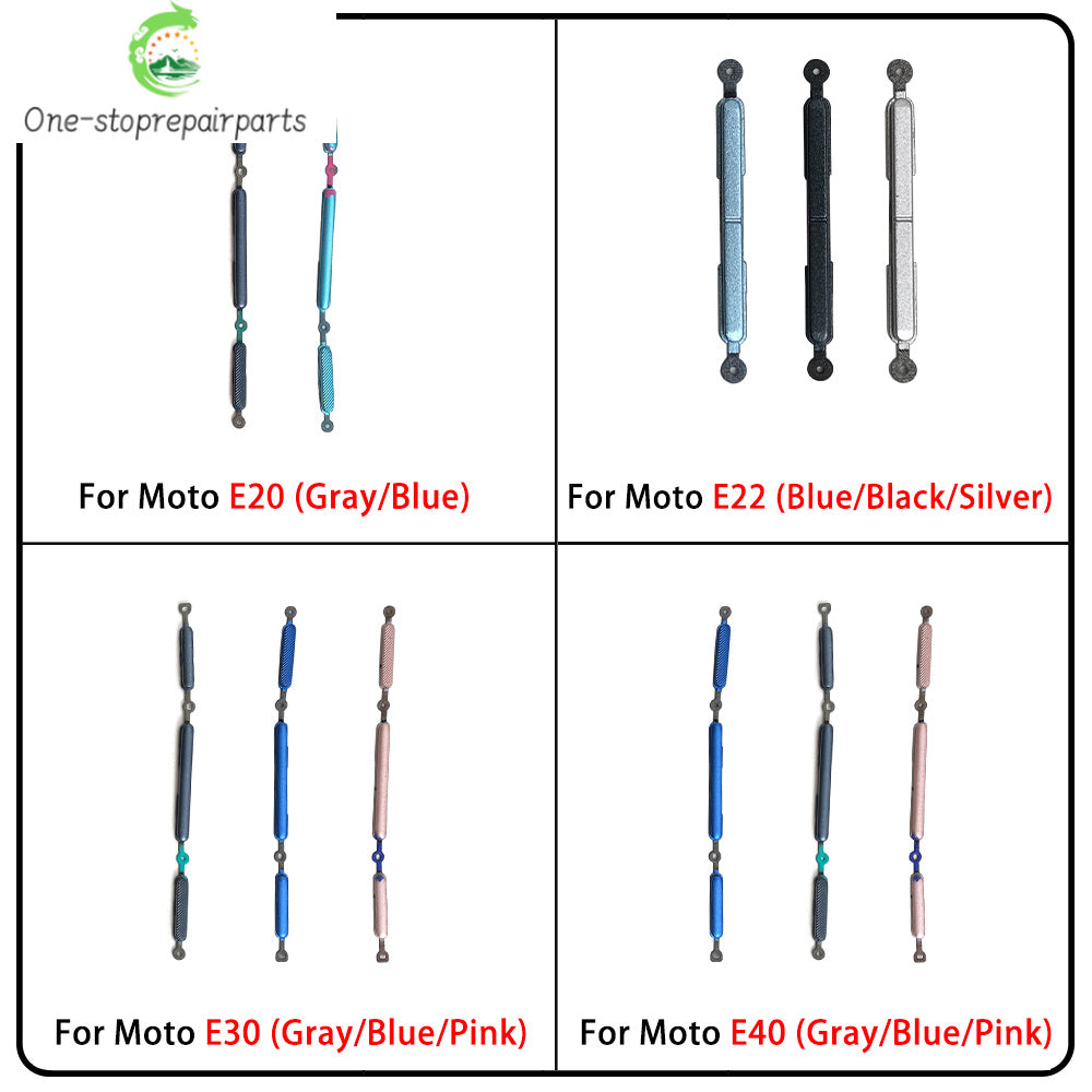 10Pcs/Lot, New For Motorola Moto E20 E30 E40 E22 E32 E13 Power Button + Volume Side Button Key Replacement Parts Motorola phone repair parts