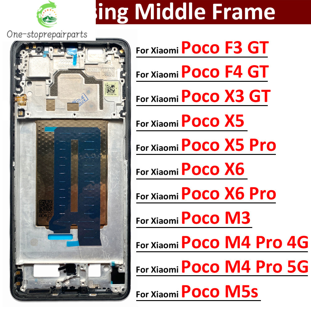New Front Housing LCD Frame Screen Bezel Holder For Xiaomi Poco F3 F4 X3 GT M3 M4 M5s X5 X6 Pro 4G 5G Xiaomi  Xiao mi phone repair parts