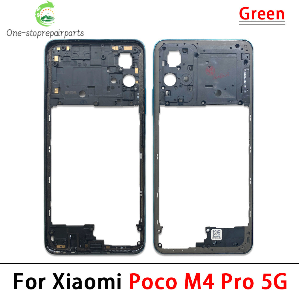 10Pcs, Middle Frame Housing For Xiaomi Poco X3 X4 GT X4 X5 M5s M4 Pro 4G 5G Middle Frame Holder Cover Frame Volume Key Parts  Xiaomi  Xiao mi phone repair parts