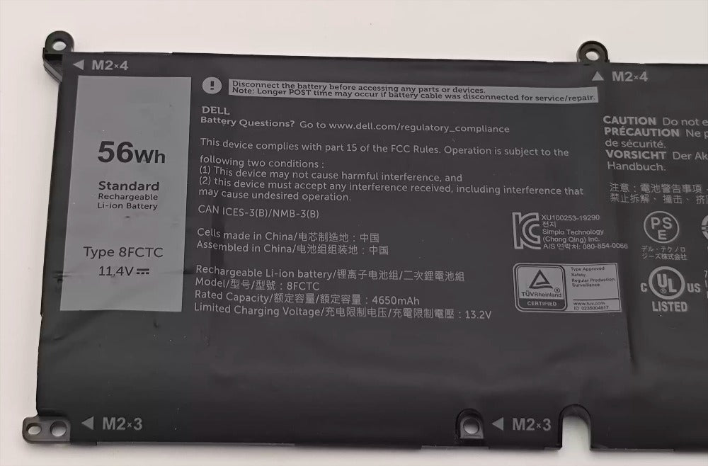 Genuine New battery for 86Wh 56Wh 69KF2 M59JH 8FCTC 70N2F 8FCTC DVG8M P8P1P Battery for Dell XPS 15 9500 9510 9520 Precision 5550 5560 5570 7510 M15 M17 R3 R4,G15 5510 5511 5515 5520 5521,G7 7500 Inspiron 7510 7610 P87F P91F P45E p100f Dell laptop re