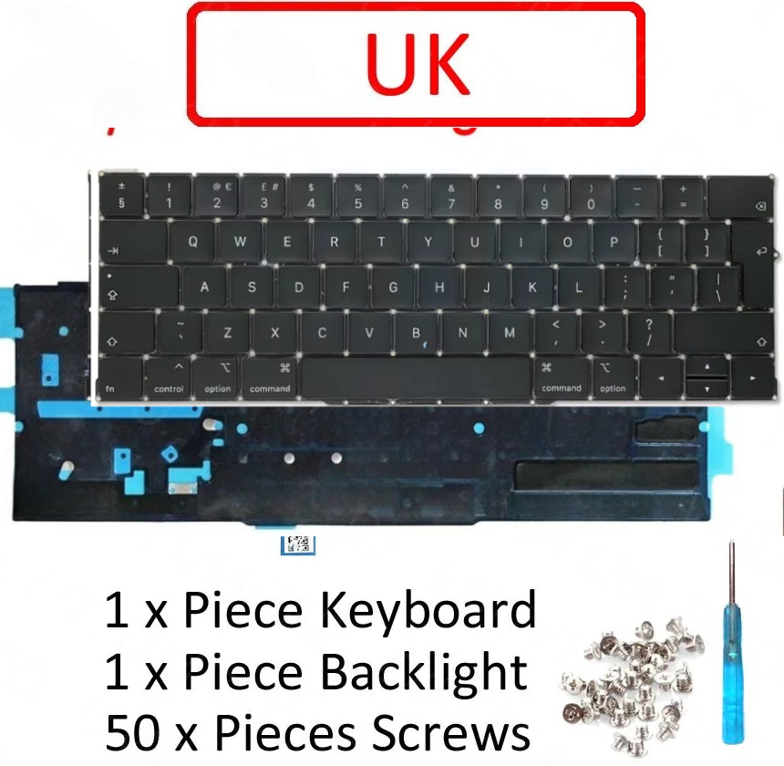 New Laptop A2159 Keyboard with Backlight English US UK EU for MacBook Pro Retina 13.3" EMC 3301 Mid 2019 Year Macbook repair parts
