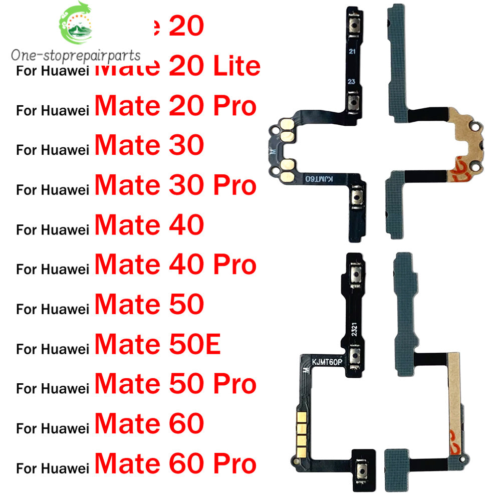 Power Switch On Off Button Volume control Key Button Flex Cable For Huawei Mate 20 30 40 50 60 Pro 50E Huawei phone repair parts