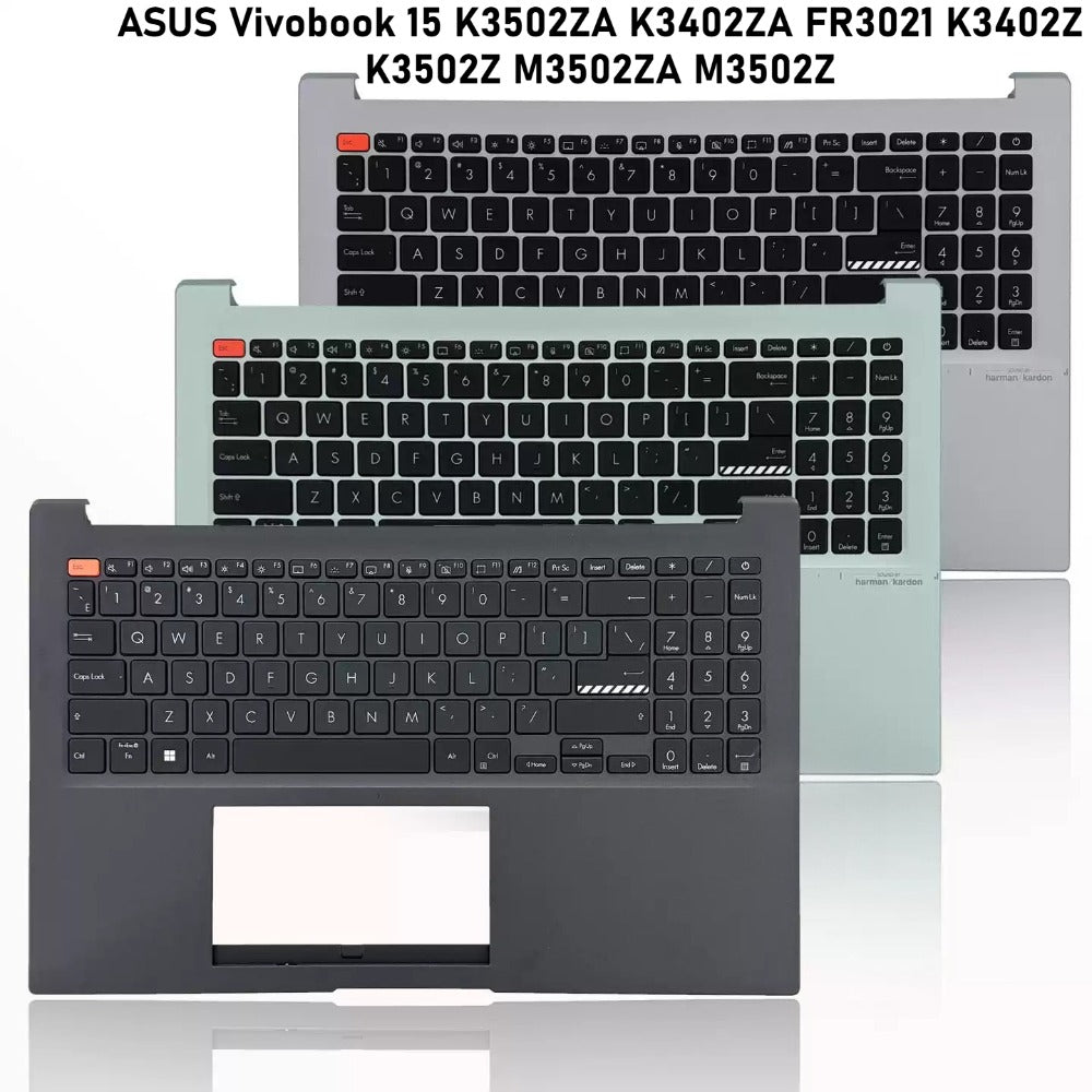Upper C-case US keyboard for ASUS Vivobook 15 S15 K3502ZA K3402ZA FR3021 K3402Z K3502Z M3502ZA M3502Z 90NB0XX2-R30RU0 13N1-FLA0B11 topcase palmrest keyboard backlight assembly ASUS Laptop repair parts