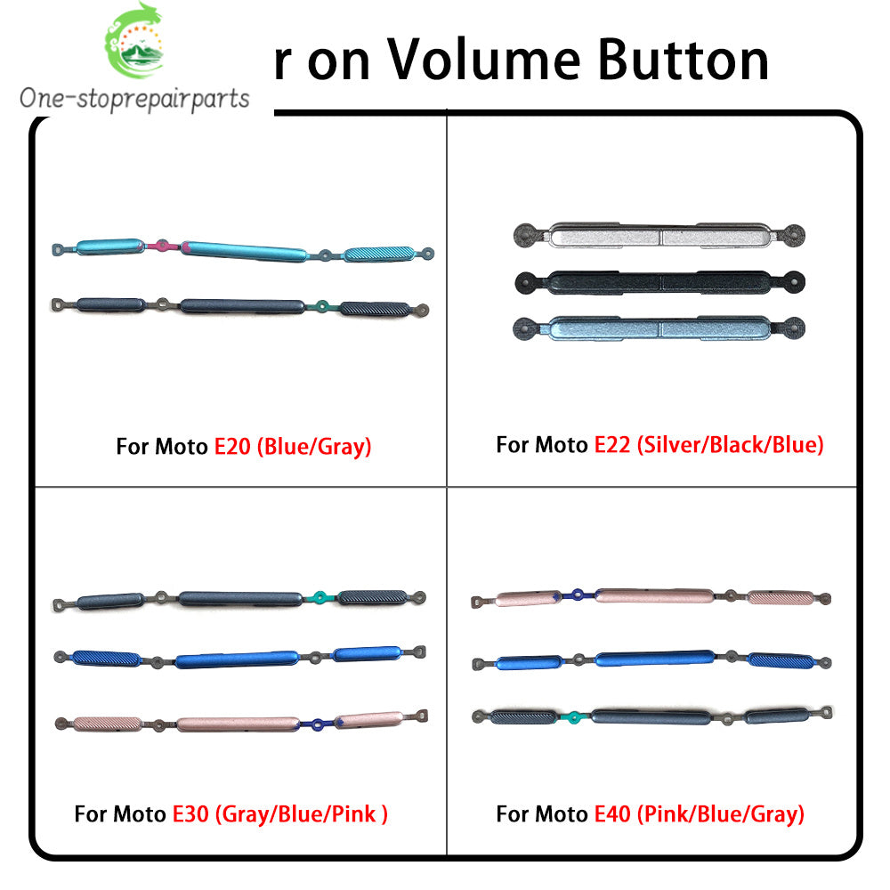 10Pcs/Lot, New For Motorola Moto E20 E30 E40 E22 E32 E13 Power Button + Volume Side Button Key Replacement Parts Motorola phone repair parts