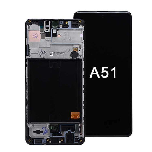 LCD touch screen assembly  for Samsung A51 4G screen assembly A515 LCD screen inner and outer screen touch screen LCD mobile phone display with frame digitizer glass panel display