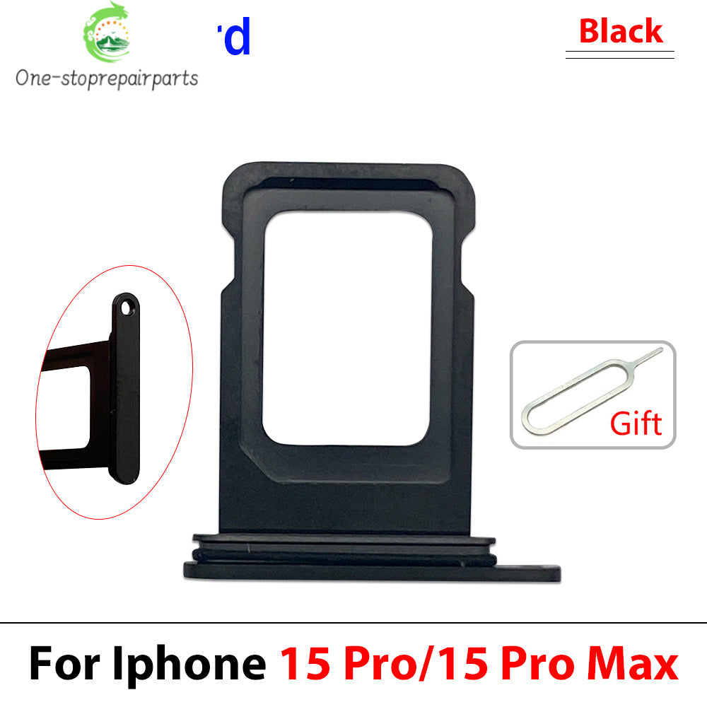 10Pcs, Dual SIM & Single SIM Card Slot SD Card Tray Holder Adapter For iPhone 15 Pro Max Plus iPhone phone repair parts